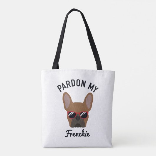Funny Pardon my Frenchie Red Fawn Bulldog Tote Bag (Achterkant)