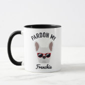 Funny Pardon my Frenchie White Bulldog Mok (Links)