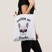 Funny Pardon my Frenchie White Bulldog Tote Bag (Dichtbij)