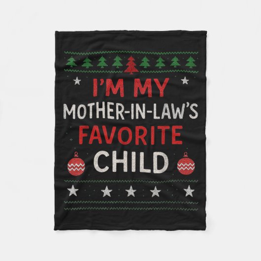 Funny Parent - Im My Mother In Laws Favorite Child Fleece Deken (Voorkant)