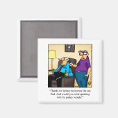 Funny Parenthood Humor Koelkastmagneet Magneet (Voorkant / Achterkant)