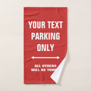 Funny parkeergebarentaal hand voor handdoeken, nie handdoek