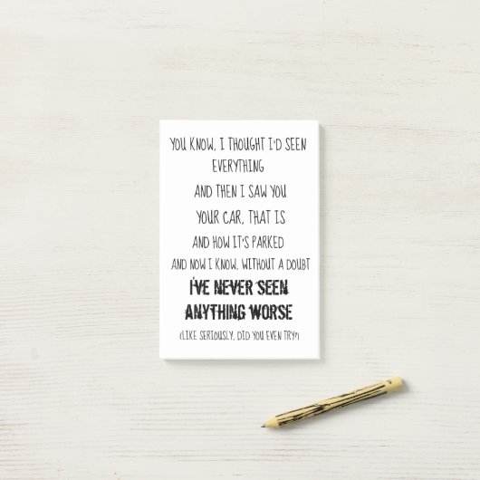 Funny Parking Post Post-it® Notes (Op bureau)