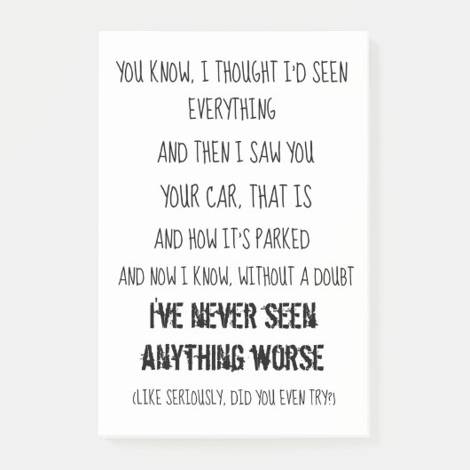 Funny Parking Post Post-it® Notes (Voorkant)