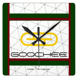 Funny Parody Fake Brand "Goochee" (Ja, het is nep) Vierkante Klok