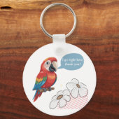 Funny Parrot Acryl Sleutelhanger – Aangepaste teks (Achterkant)
