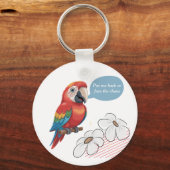 Funny Parrot Acryl Sleutelhanger – Aangepaste teks (Voorkant)