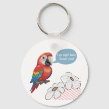 Funny Parrot Acryl Sleutelhanger – Aangepaste teks
