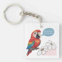 Funny Parrot Acrylic Keychain – Custom Text & Imag