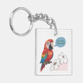 Funny Parrot Acrylic Keychain – Custom Text & Imag (Voorkant Links)