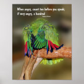 Funny Parrot Anger Quote Inspirerend Poster (Voorkant)
