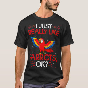 Funny Parrot Bird ik hou echt van papels T-shirt