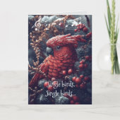 Funny Parrot Christmas Kaart (Voorkant)