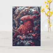 Funny Parrot Christmas Kaart (Gele Bloem)