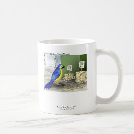 Funny Parrot Coffee Mok "Bathroom Fixtures" (Rechts)