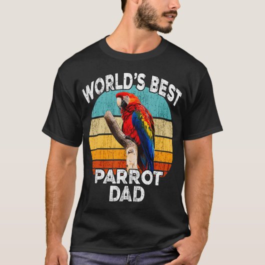 Funny Parrot Dad - Worlds Best Parrot Dad - T-shirt (Voorkant)