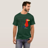 Funny Parrot denkt na over vogel T-shirt (Voorkant volledig)
