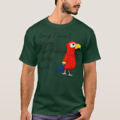 Funny Parrot denkt na over vogel T-shirt (Voorkant)