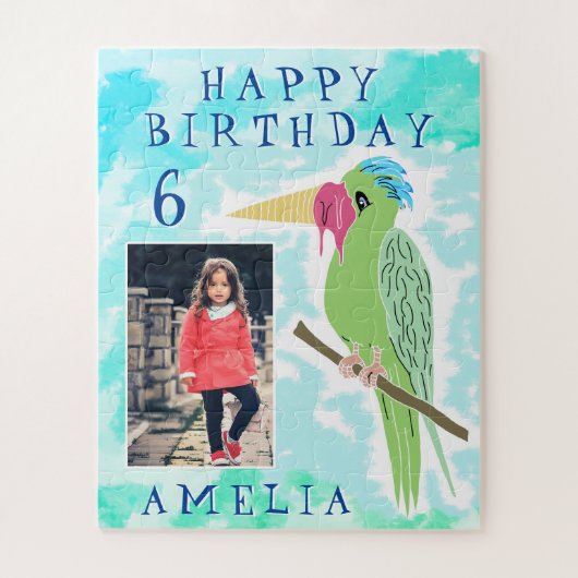 Funny Parrot Drawing Foto Birthday Kinder Legpuzzel (Verticaal)