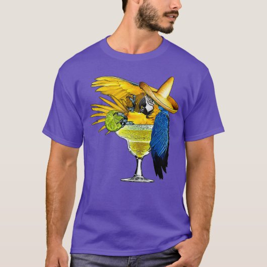 Funny Parrot Drink glas in Margarita T-shirt (Voorkant)