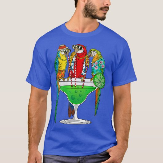 Funny Parrot Hawaiian Margarita Gift for Men T-shirt (Voorkant)