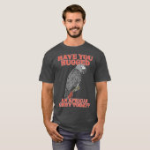 Funny Parrot Hug African Grey Domestic Bird T-shirt (Voorkant volledig)