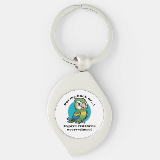 Funny Parrot Keychain – Custom Text + Image (Voorkant)