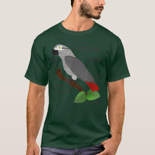 Funny Parrot Lover Gift Anatomie van een Afrikaans T-shirt
