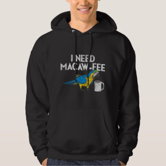 Funny Parrot Macaw en Coffee I Scarlet Macaw Owne Hoodie