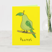 Funny Parrot Pear Bird Pun Schattige Pearrot Kaart (Voorkant)