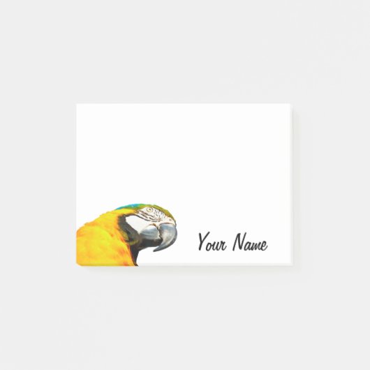 Funny Parrot Portrait Persoonlijke naam Post-it® Notes (Voorkant)