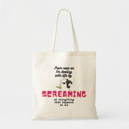 Funny Parrot Screaming Cartoon Style Tote Bag