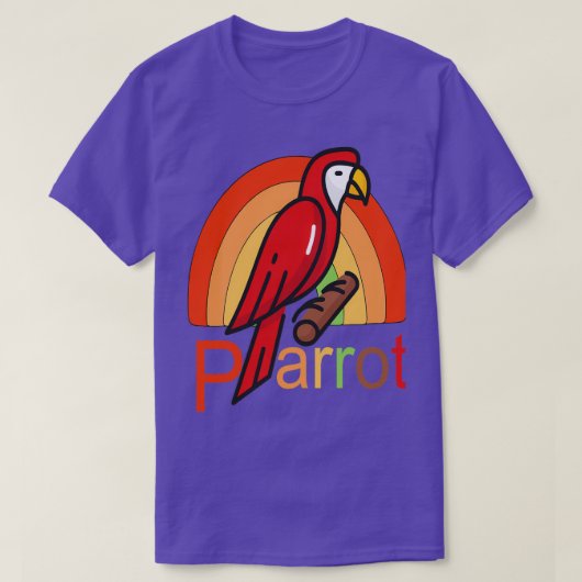 Funny Parrot  Sunset-illustratie T-shirt (Design voorkant)