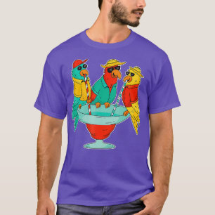 Funny Parrots Drink vogels Hawaii Tropisch T-shirt