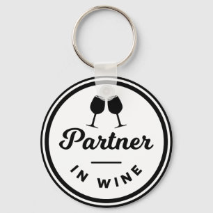 Funny Partner in Wine Keying Sleutelhanger