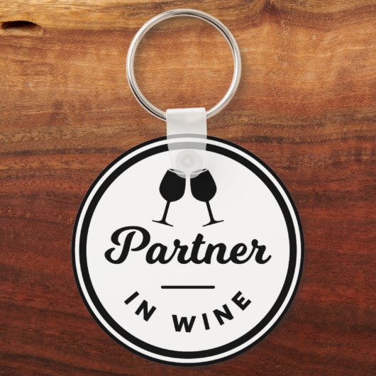 Funny Partner in Wine Keying Sleutelhanger (Voorkant)