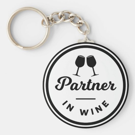 Funny Partner in Wine Keying Sleutelhanger (Voorkant)