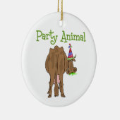 Funny Party Animal Birthday Koe Keramisch Ornament (Rechts)