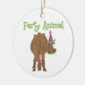 Funny Party Animal Birthday Koe Keramisch Ornament (Links)
