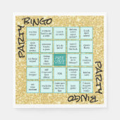 Funny Party Bingo Gold Glitter Blauwgroen Napkins Servet (Voorkant)