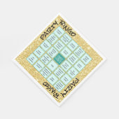 Funny Party Bingo Gold Glitter Blauwgroen Napkins Servet (Hoek)