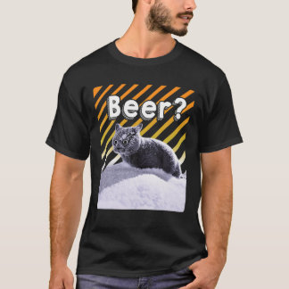 Funny Party Black Beer Cat With Sunglasses - Beer. T-shirt