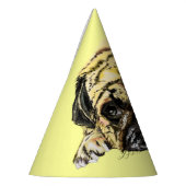 Funny Party Pet met Pug Dog - Uw kleuren Feesthoedjes (Links)