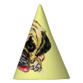 Funny Party Pet met Pug Dog - Uw kleuren Feesthoedjes (Rechts)