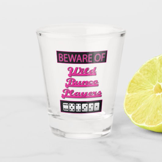 Funny Party Pink White Dice Bunco Shot Glas (Voorkant)