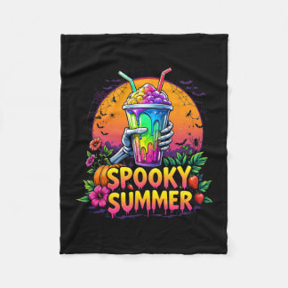 Funny Party Spooky Summer Drinks Summerween Vibes Fleece Deken