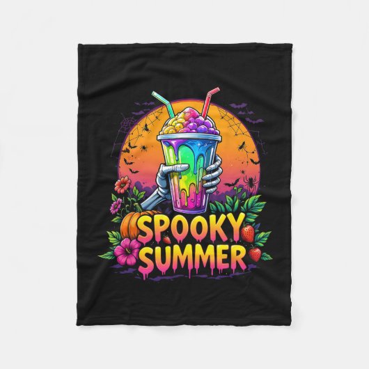 Funny Party Spooky Summer Drinks Summerween Vibes  Fleece Deken (Voorkant)