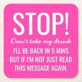 Funny Party Stop niet met mijn Drink Kartonnen Onderzetters (Voorkant)