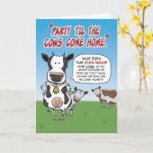 Funny Party Til the Koeien Komende vrijdag Kaart (Gele Bloem)