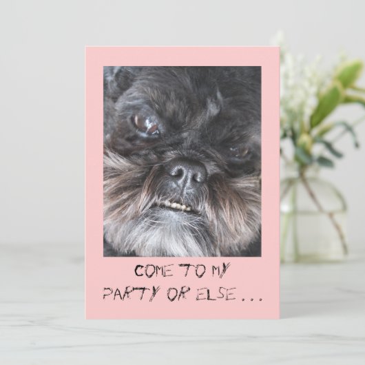 Funny party-uitnodiging kaart (Staand voorkant)